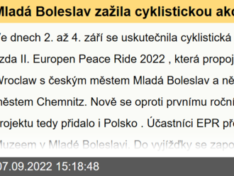 Mladá Boleslav zažila cyklistickou akci  European Peace Ride