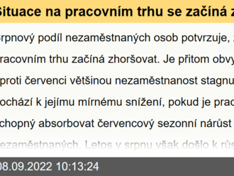 Situace na pracovním trhu se začíná zhoršovat