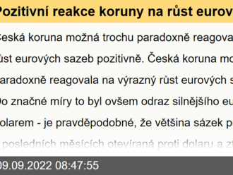 Pozitivní reakce koruny na růst eurových sazeb