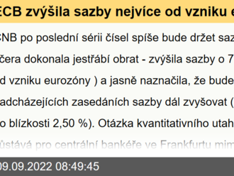 ECB zvýšila sazby nejvíce od vzniku eurozóny