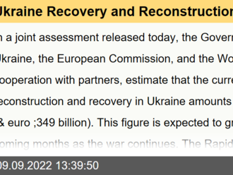 Ukraine Recovery and Reconstruction Needs Estimated $349 Billion   - Joint press release