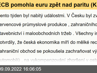 ECB pomohla euru zpět nad paritu  