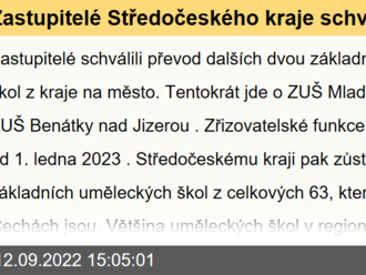 Zastupitelé Středočeského kraje schválili převod ZUŠ Mladá Boleslav a ZUŠ Benátky nad Jizerou z kraje na město