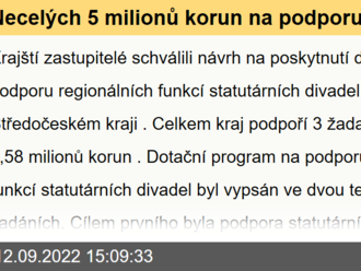 Necelých 5 milionů korun na podporu regionálních funkcí statutárních divadel schválili zastupitelé Středočeského kraje