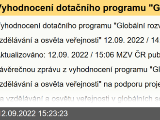 Vyhodnocení dotačního programu 