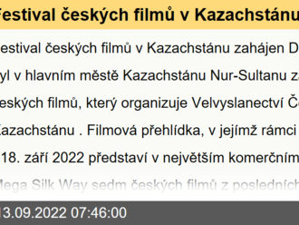 Festival českých filmů v Kazachstánu zahájen