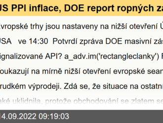 US PPI inflace, DOE report ropných zásob - Ekonomický kalendář