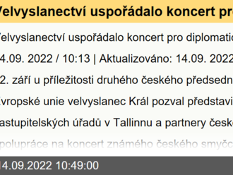 Velvyslanectví uspořádalo koncert pro diplomatické partnery