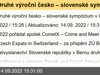 Druhé výroční česko – slovenské sympózium v Curychu