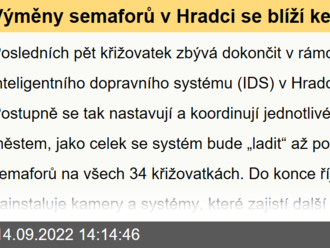 Výměny semaforů v Hradci se blíží ke konci, nový dopravní systém bude postupně nabíhat do plného provozu