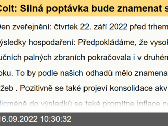 Colt: Silná poptávka bude znamenat slušný růst tržeb, inflace nákladů ovlivní marže - Odhady výsledků