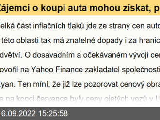 Zájemci o koupi auta mohou získat, pokud ještě počkají. Prodat je lepší hned, říká expert. Alespoň v USA