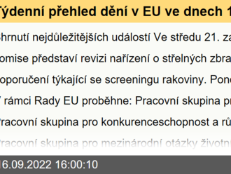 Týdenní přehled dění v EU ve dnech 19. – 25. září 2022