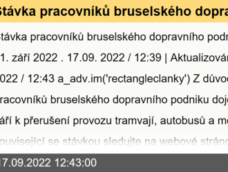 Stávka pracovníků bruselského dopravního podniku ve středu 21. září 2022.