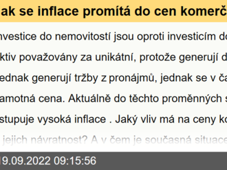 Jak se inflace promítá do cen komerčních realit? A co na to výnosy?