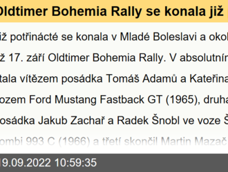 Oldtimer Bohemia Rally se konala již potřinácté