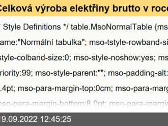 Celková výroba elektřiny brutto v roce 2020 dosáhla hodnoty 81,4 TWh, což představuje meziroční pokles o 5,5 TWh   proti roku 2019