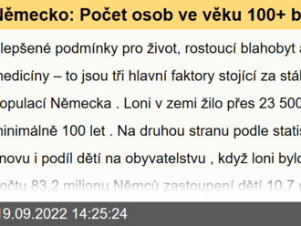 Německo: Počet osob ve věku 100+ byl loni na rekordní úrovni