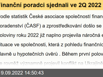 Finanční poradci sjednali ve 2Q 2022 produkty za více než 37 miliard Kč