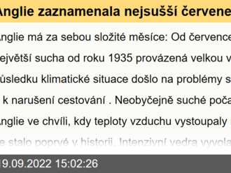 Anglie zaznamenala nejsušší červenec od roku 1935