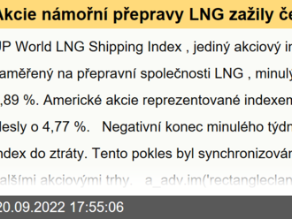 Akcie námořní přepravy LNG zažily černý týden