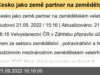 Česko jako země partner na zemědělském veletrhu v Bjelovaru - Gudovci