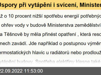 Úspory při vytápění i svícení, Ministerstvo zemědělství šetří energiemi ve svých budovách