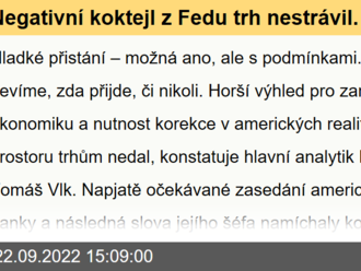 Negativní koktejl z Fedu trh nestrávil. Kdy čekat oživení? - J. Brukner a T. Vlk