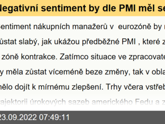 Negativní sentiment by dle PMI měl setrvat i v září  