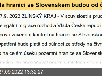 Na hranici se Slovenskem budou od čtvrtka dočasné kontroly