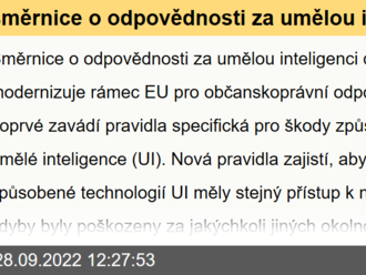 směrnice o odpovědnosti za umělou inteligenci - Otázky a odpovědi