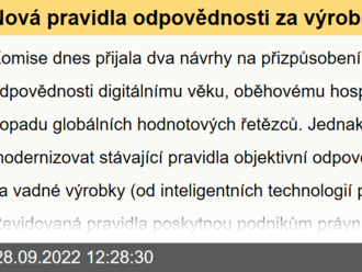 Nová pravidla odpovědnosti za výrobky a umělou inteligenci za účelem ochrany spotřebitelů a podpory inovací