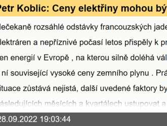 Petr Koblic: Ceny elektřiny mohou být za rok desetinové, klíčové je přežít letošní zimu