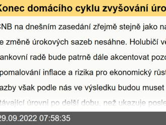 Konec domácího cyklu zvyšování úrokových sazeb?  