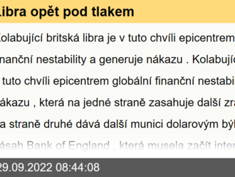 Libra opět pod tlakem