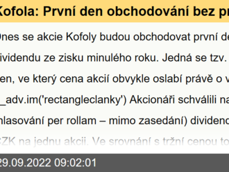 Kofola: První den obchodování bez práva na dividendu 11,30 CZK - Komentář k firmě