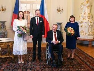 V Lánech začal novoroční oběd prezidenta Zemana a premiéra Fialy