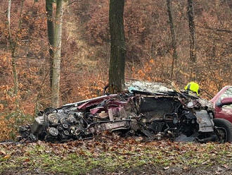 Řidič havaroval u Bohuslavic u Zlína, vyjel z komunikace a narazil do stromu