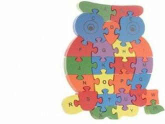 Vzdelávacie drevené puzzle sova var.1