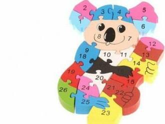 Vzdělávací drevené puzzle koala