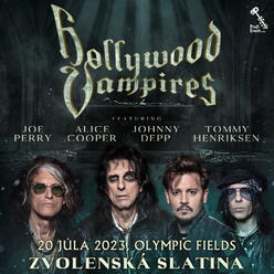 Hollywood Vampires - Zvolenská Slatina - Slovensko 2023 - Johnny Depp, Alice Cooper, Tommy Henriksen, Joe Perry