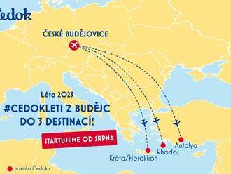 Zájezdy z Českých Budějovic jdou na dračku, Čedok přidává už třetí destinaci a bude od srpna létat i na Krétu