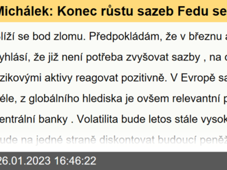 Michálek: Konec růstu sazeb Fedu se blíží, nakupovat akcie začnu zřejmě začátkem jara