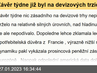 Závěr týdne již byl na devizových trzích v poklidu  