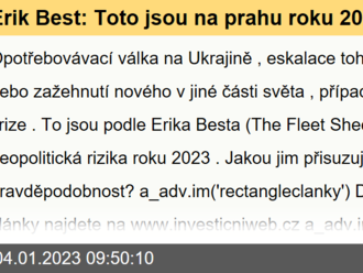 Erik Best: Toto jsou na prahu roku 2023 největší geopolitická rizika