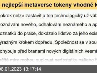 3 nejlepší metaverse tokeny vhodné k investování v roce 2023