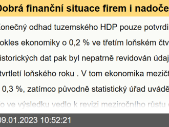 Dobrá finanční situace firem i nadočekávání vysoká míra úspor domácností  