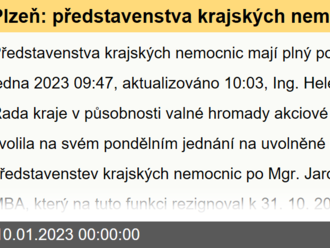 Plzeň: představenstva krajských nemocnic mají plný počet členů