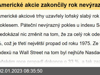 Americké akcie zakončily rok nevýrazným poklesem