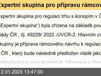 Expertní skupina pro přípravu rámcového návrhu k regulaci trhu s konopím